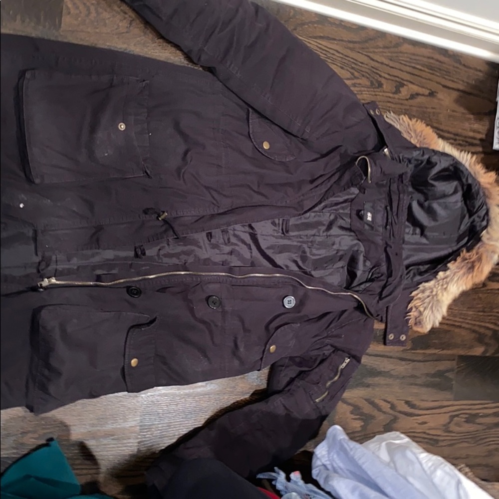 Warm fur hood coat